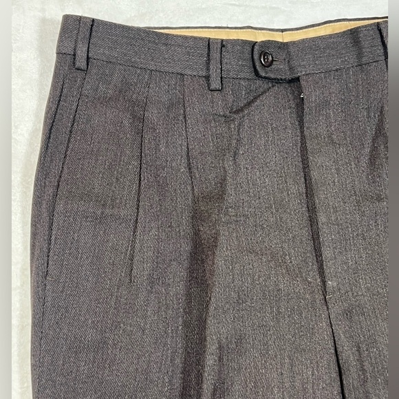 Piatelli 34W 32L Super 100’s 100% Wool Pleated Gray Trousers Barneys New York - Picture 5 of 10